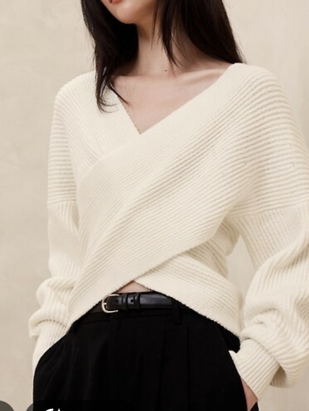 Banana Republic Crossover V-Neck Ribbed Sweater